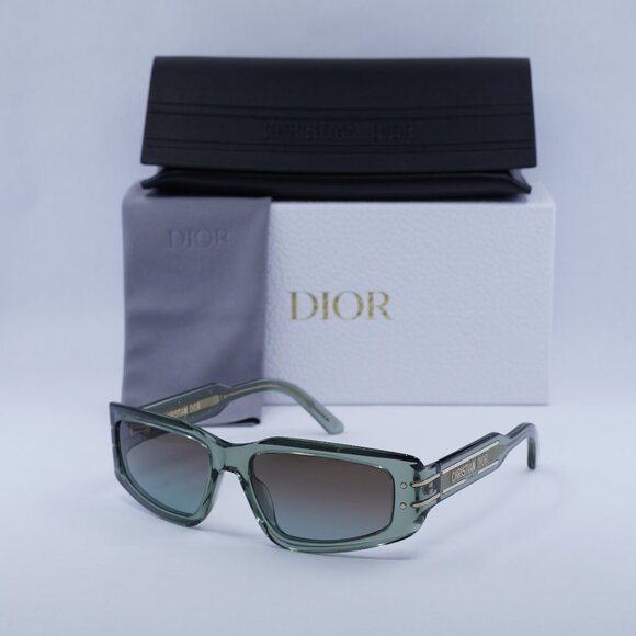 Final Price! Dior DIORSIGNATURE S9U 55F2 Green Sunglasses - Picture 1 of 9
